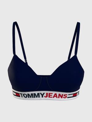 Blue Tommy Hilfiger Logo Underband Lightly Lined Bralette Women's Underwear | TH170RIC