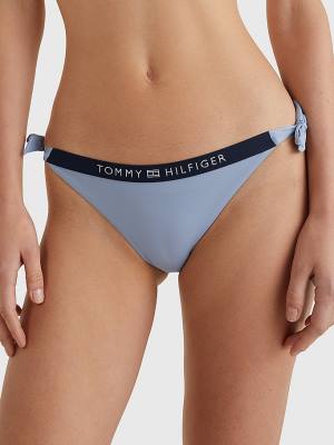 Blue Tommy Hilfiger Logo Waistband Cheeky Fit Bikini Bottoms Women's Swimwear | TH798LUZ