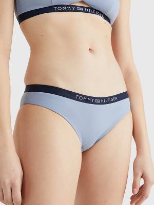 Blue Tommy Hilfiger Logo Waistband Classic Bikini Bottoms Women's Swimwear | TH123AHY