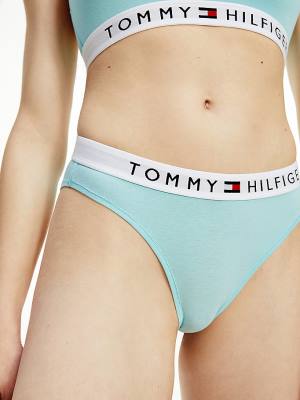 Blue Tommy Hilfiger Logo Waistband Stretch Cotton Briefs Women's Underwear | TH271LMC