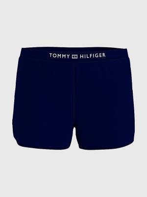 Blue Tommy Hilfiger Logo Waistband Terry Shorts Women's Swimwear | TH560KYQ