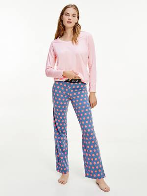 Blue Tommy Hilfiger Long Sleeve Set Women's Pyjamas | TH795YAG