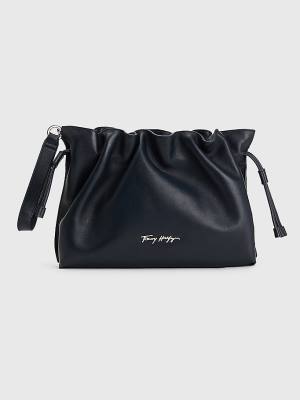 Blue Tommy Hilfiger Luxe Leather Clutch Women's Bags | TH524OZW