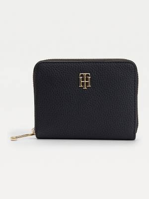 Blue Tommy Hilfiger Medium Zip-Around Monogram Women's Wallets | TH920RUJ