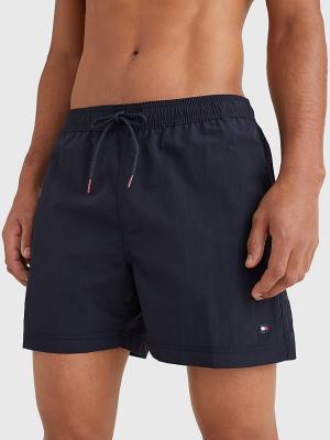 Blue Tommy Hilfiger Mid Length Drawstring Shorts Men's Swimwear | TH185JTX