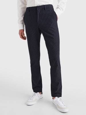 Blue Tommy Hilfiger Modern Bleecker Stripe Slim Men's Pants | TH580AXZ