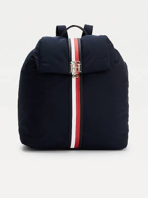 Blue Tommy Hilfiger Monogram Backpack Women's Bags | TH643TJL