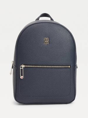 Blue Tommy Hilfiger Monogram Plaque Backpack Women's Bags | TH370PRI