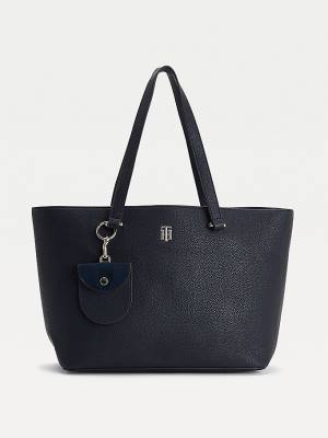 Blue Tommy Hilfiger Monogram Plaque Tote Women's Bags | TH362WYS