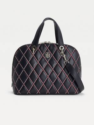 Blue Tommy Hilfiger Monogram Quilted Crossover Women's Bags | TH649GLF