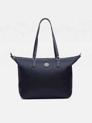 Blue Tommy Hilfiger Nylon Blend Tote Women's Bags | TH576JKV