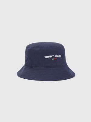 Blue Tommy Hilfiger Organic Cotton Bucket Men's Hats | TH013HSF