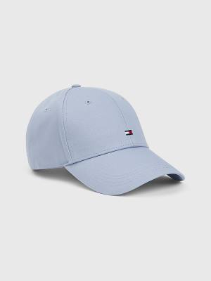 Blue Tommy Hilfiger Organic Cotton Flag Embroidery Cap Men's Hats | TH439UKX