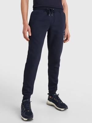 Blue Tommy Hilfiger Organic Cotton Flex Fleece Joggers Men's Pants | TH579ICX