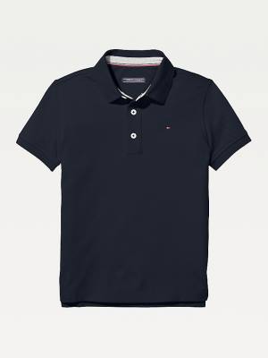 Blue Tommy Hilfiger Organic Cotton Polo Shirt Girls' T Shirts | TH054UKX