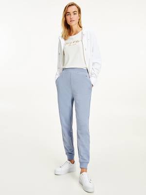 Blue Tommy Hilfiger Organic Cotton Relaxed Fit Joggers Women's Pants | TH628NYR