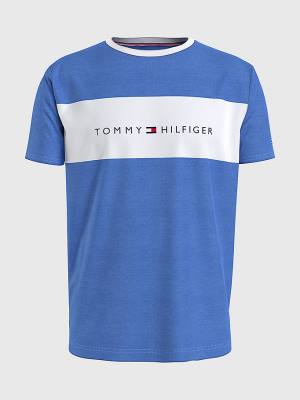 Blue Tommy Hilfiger Original Colour-Blocked Logo Men's Pyjamas | TH539FMZ