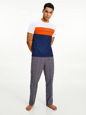 Blue Tommy Hilfiger Original Woven Print Bottoms Men's Pyjamas | TH863JWO