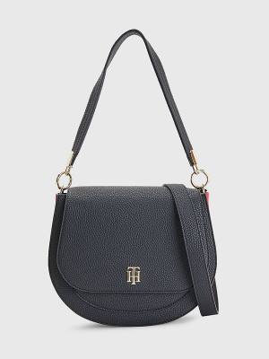 Blue Tommy Hilfiger Pebble Grain Saddle Women's Bags | TH147WGK