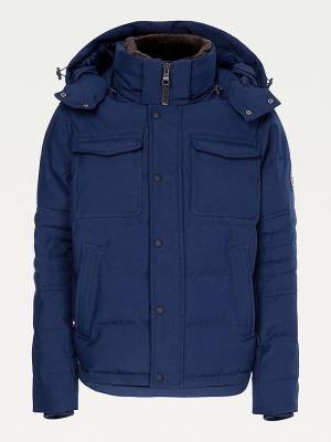 Blue Tommy Hilfiger Plus Rockie Filled Utility Bomber Men's Jackets | TH641WMY