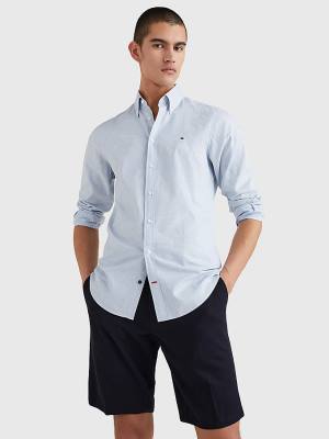 Blue Tommy Hilfiger Puppytooth Check Slim Fit Men's Shirts | TH429AWV