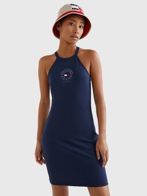 Blue Tommy Hilfiger Racerback Bodycon Women's Dress | TH168CVP