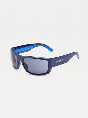 Blue Tommy Hilfiger Rectangular Women's Sunglasses | TH402JYU