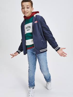 Blue Tommy Hilfiger Recycled Bomber Boys' Jackets | TH689HNV