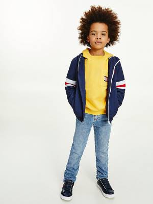 Blue Tommy Hilfiger Recycled Colour-Blocked Padded Boys' Jackets | TH437EZV