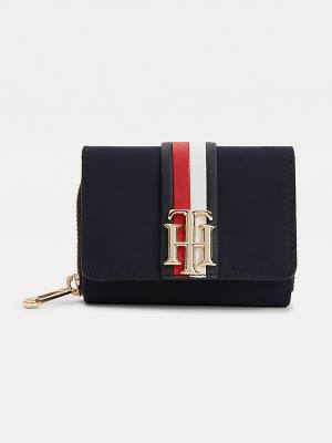 Blue Tommy Hilfiger Recycled Monogram Women's Wallets | TH120QTV