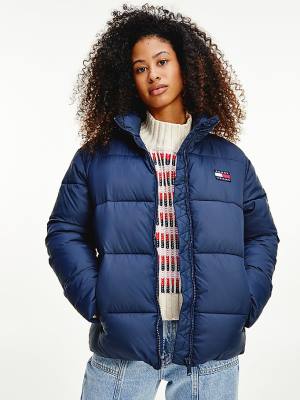 Blue Tommy Hilfiger Recycled Nylon Puffer Women's Jackets | TH905HAG