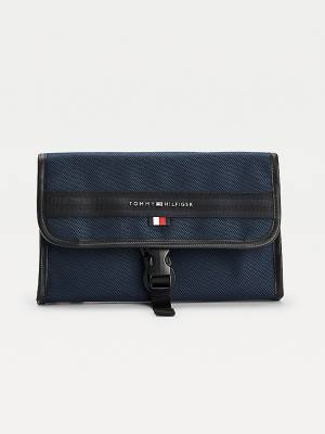 Blue Tommy Hilfiger Recycled Travel Washbag Men's Bags | TH619QTI