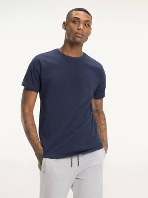 Blue Tommy Hilfiger Regular Fit Crew Men's T Shirts | TH246JMY