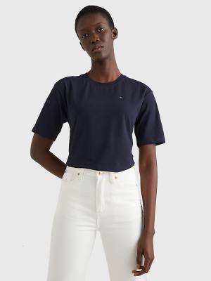 Blue Tommy Hilfiger Relaxed Fit Women's T Shirts | TH276DAV