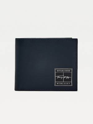 Blue Tommy Hilfiger Signature Card And Coin Men's Wallets | TH694DJO