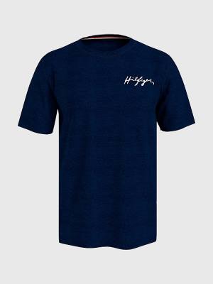 Blue Tommy Hilfiger Signature Logo Organic Cotton Men's Swimwear | TH072XHP