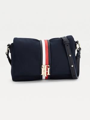 Blue Tommy Hilfiger Signature Monogram Lock Crossover Women's Bags | TH780BLX