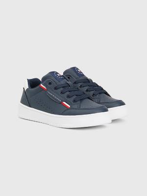 Blue Tommy Hilfiger Signature Tape Lace-Up Boys' Sneakers | TH926SZA