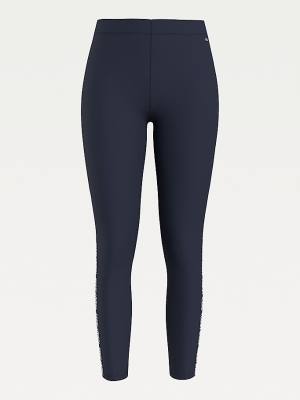 Blue Tommy Hilfiger Skinny Logo Tape Women's Leggings | TH742APR