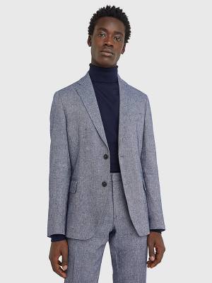 Blue Tommy Hilfiger Slim Fit Constructed Men's Blazers | TH256SMO