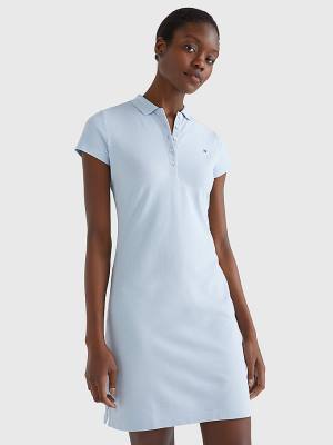 Blue Tommy Hilfiger Slim Fit Polo Women's Dress | TH285KBA