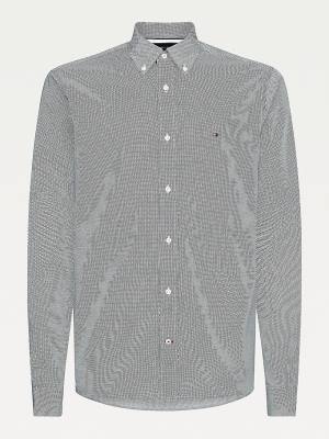 Blue Tommy Hilfiger Solid Print Regular Fit Poplin Men's Shirts | TH315OTB