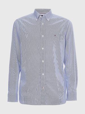 Blue Tommy Hilfiger Solid Print Regular Fit Poplin Men's Shirts | TH638CVQ