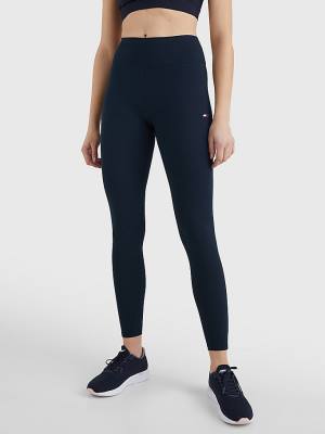 Blue Tommy Hilfiger Sport 7/8 Logo Women's Leggings | TH376NUM