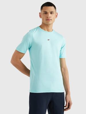 Blue Tommy Hilfiger Sport Essential Slim Fit Recycled Men's T Shirts | TH531MRN