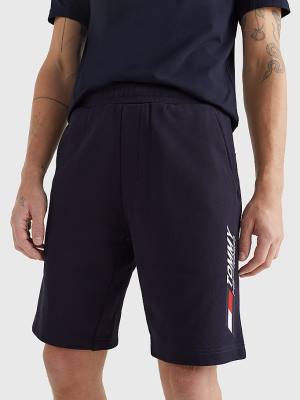 Blue Tommy Hilfiger Sport Essential TH Cool Sweat Men's Shorts | TH186JPW