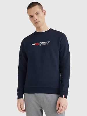 Blue Tommy Hilfiger Sport Essential TH Cool Men's Sweatshirts | TH908LVI