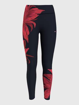 Blue Tommy Hilfiger Sport Floral Print Full Length Women's Leggings | TH051DBS