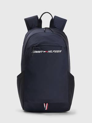 Blue Tommy Hilfiger Sport Logo Backpack Men's Bags | TH467RSC