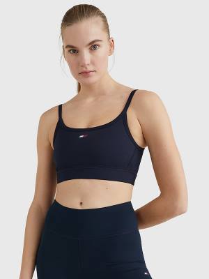 Blue Tommy Hilfiger Sport Low Support Bra Women's Underwear | TH670KML